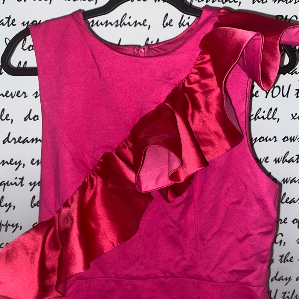HUTCH SLEEVELESS RUFFLE SHEATH MINI DRESS - Picture 5 of 10